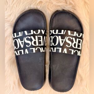 Versace Black Slide Sandals 10M